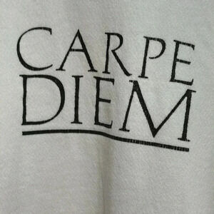 VTG Carpe Diem Sweatshirt 80s Crewneck
Pullover XL Seize The Day 1989 USN Debate